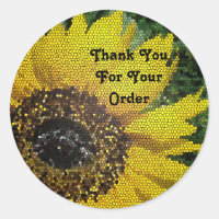 Thank You for Your Order Yellow Mosaic Sunflower