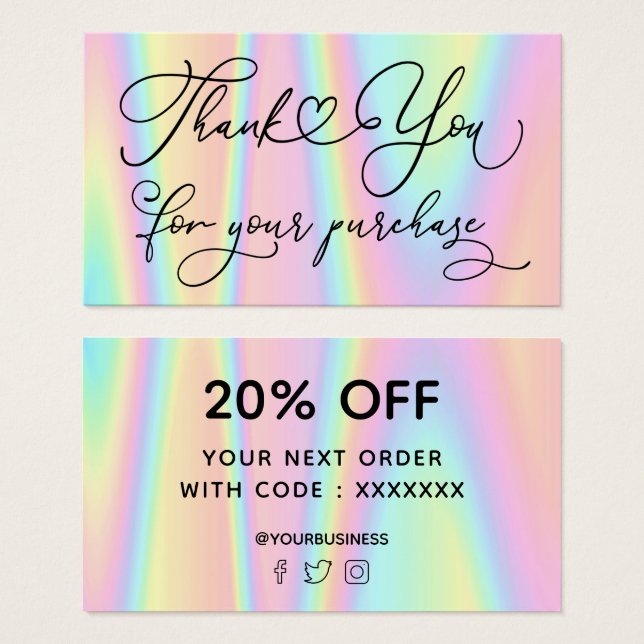 thank you for your purchase (Front & Back)