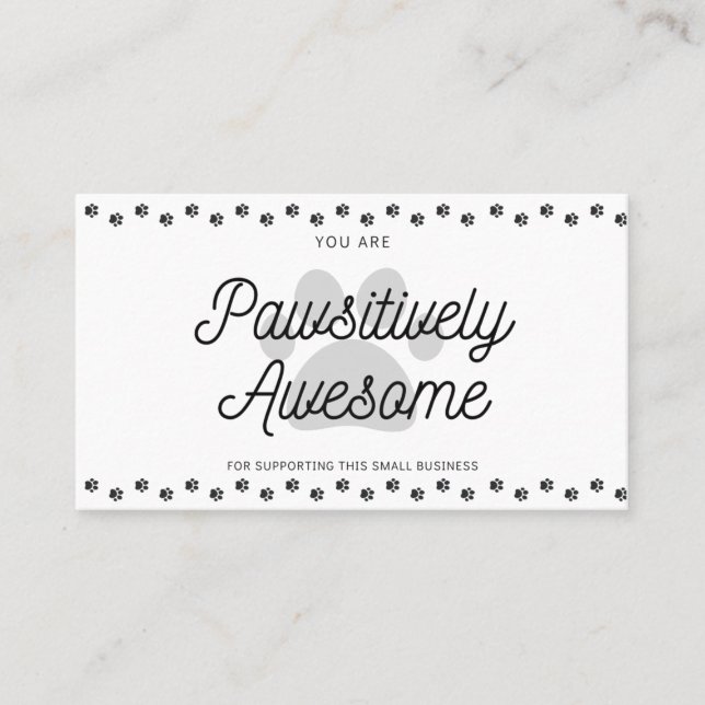 Thank you for your purchase Animal Themed  Business Card (Front)