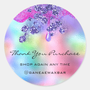 Thank You For Your Purchase Boutique Holograph Lux Classic Round Sticker