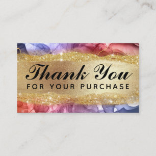 Thank You For Your Purchase Cards Gold And Ink