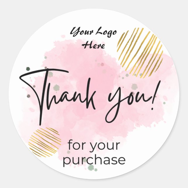 Thank You For Your Purchase Classic Round Sticker (Front)