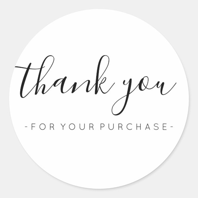 Thank You for Your Purchase Classic Round Sticker (Front)
