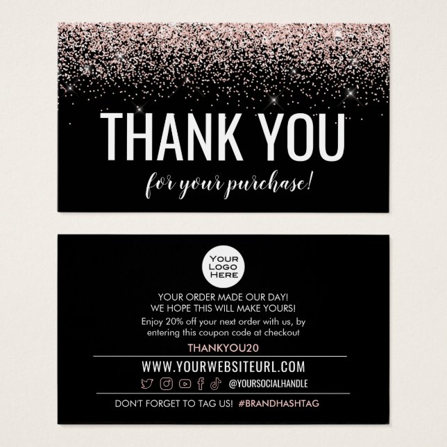 Thank You For Your Purchase Discount Insert Card (Front & Back)