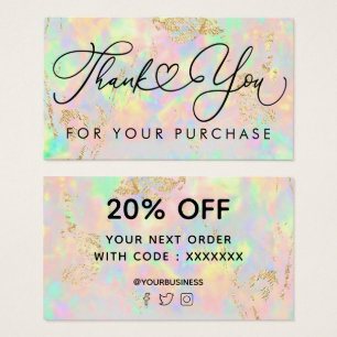 thank you for your purchase faux iridescent opal