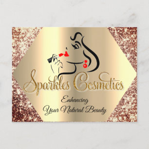 Thank you for your purchase Gold glitter Postcard