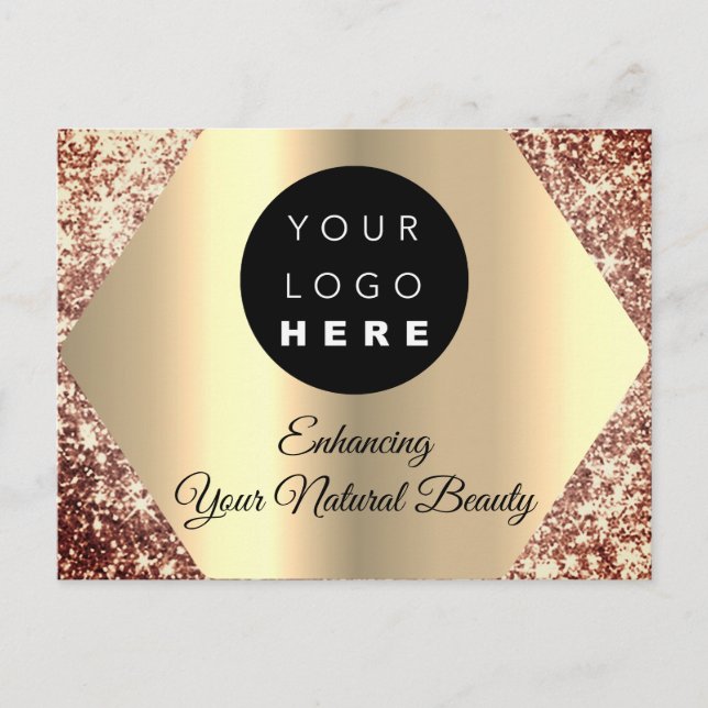 Thank you for your purchase Gold glitter Postcard (Front)