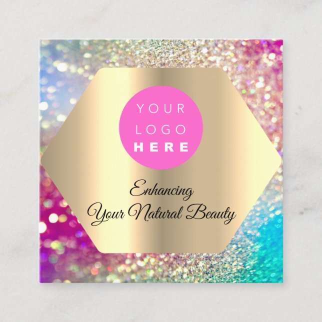 Thank You For Your Purchase Luxury Logo Square Business Card (Front)