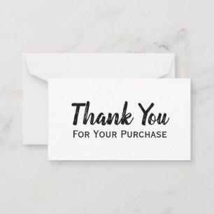 Thank You For Your Purchase Modern Minimal Script Card