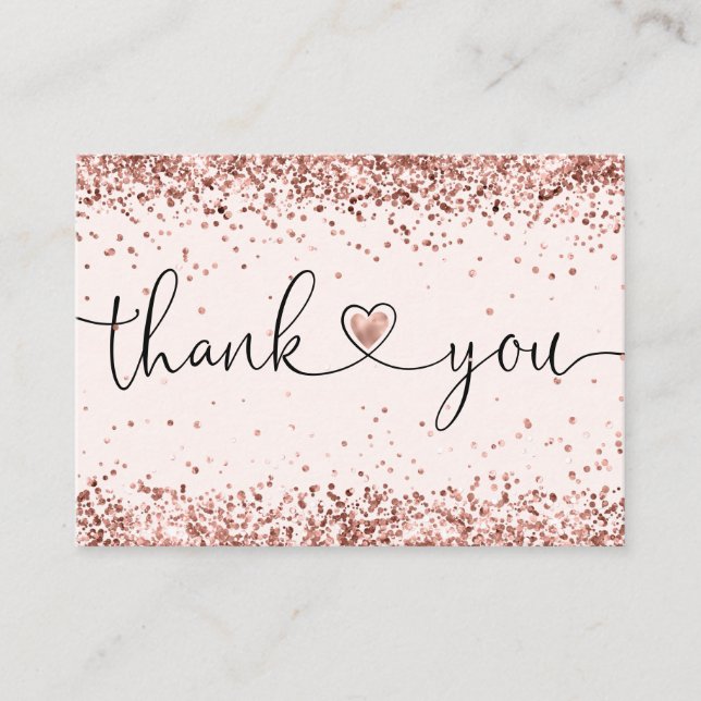 thank you for your purchase modern script heart business card (Front)