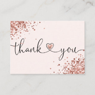 thank you for your purchase modern script heart business card