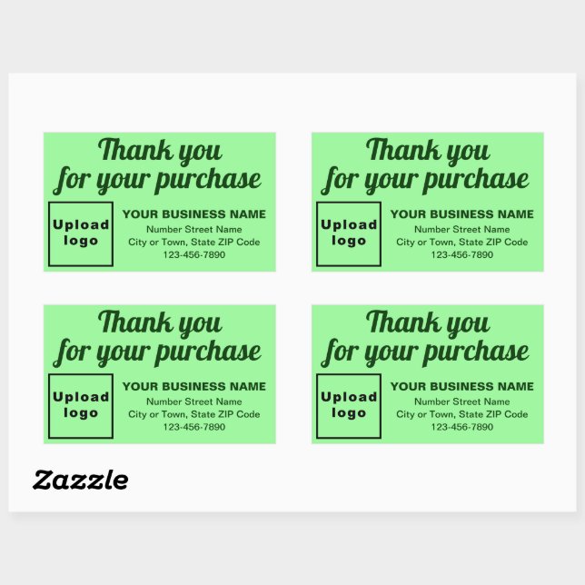 Thank You For Your Purchase on Light Green Sticker (Sheet)