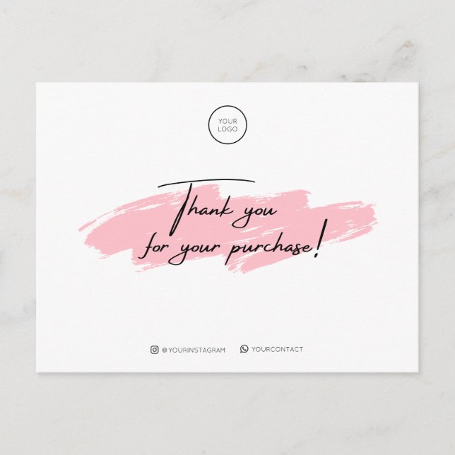 Thank You For Your Purchase Postcard (Front)