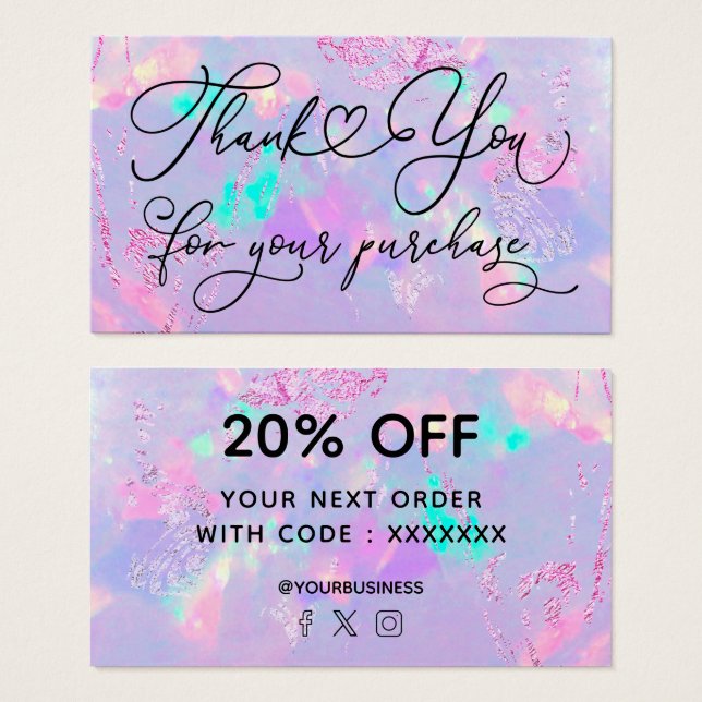 thank you for your purchase purple opal (Front & Back)