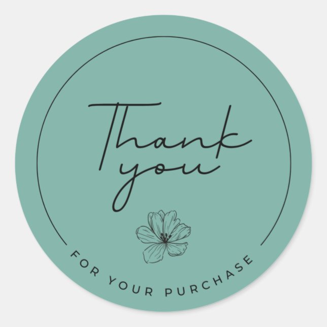 Thank you for your purchase sticker (Front)