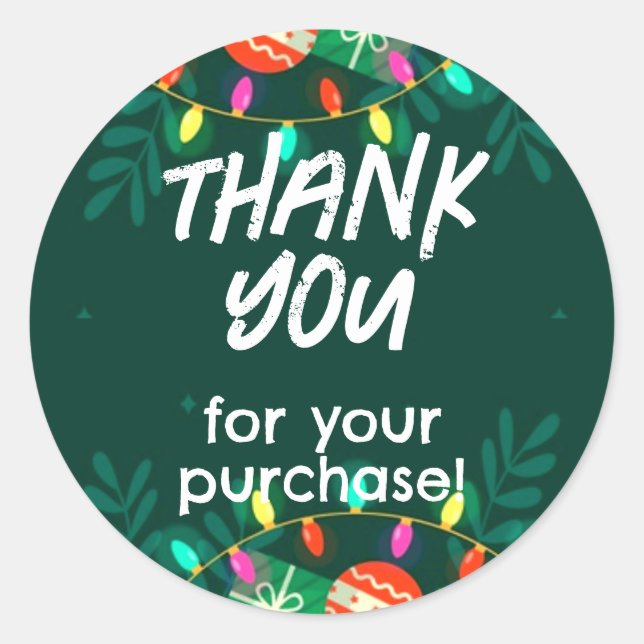 Thank You for Your Purchase Sticker Christmas (Front)