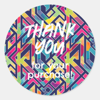 Thank You for Your Purchase Sticker Geometric Line