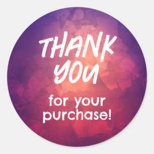 Thank You for Your Purchase Sticker Pink Purple