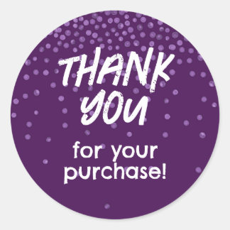 Thank You for Your Purchase Sticker Purple Dots