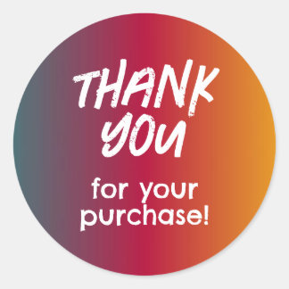 Thank You for Your Purchase Sticker Sunset Ombre