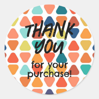 Thank You for Your Purchase Sticker Triangle Colou