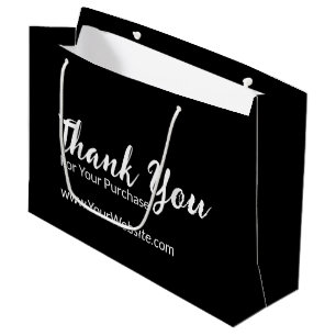 Thank You For Your Purchase Website Black & White Large Gift Bag