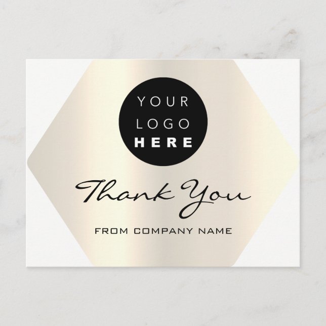 Thank You For Your Purchase White Gold Logo Postcard (Front)