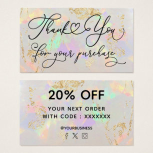 thank you for your purchase white opal