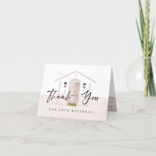 Thank You For Your Referral Pink Watercolor Door Card