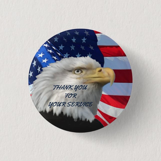 THANK YOU FOR YOUR SERVICE 1 INCH ROUND BUTTON (Front)
