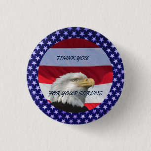 THANK YOU FOR YOUR SERVICE 1 INCH ROUND BUTTON