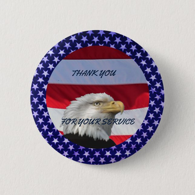 THANK YOU FOR YOUR SERVICE 2 INCH ROUND BUTTON (Front)