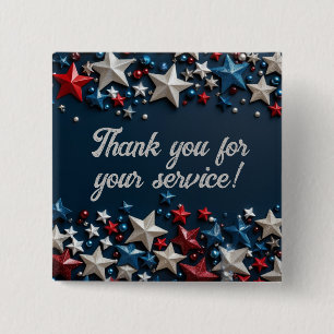 Thank you for your service 2 inch square button