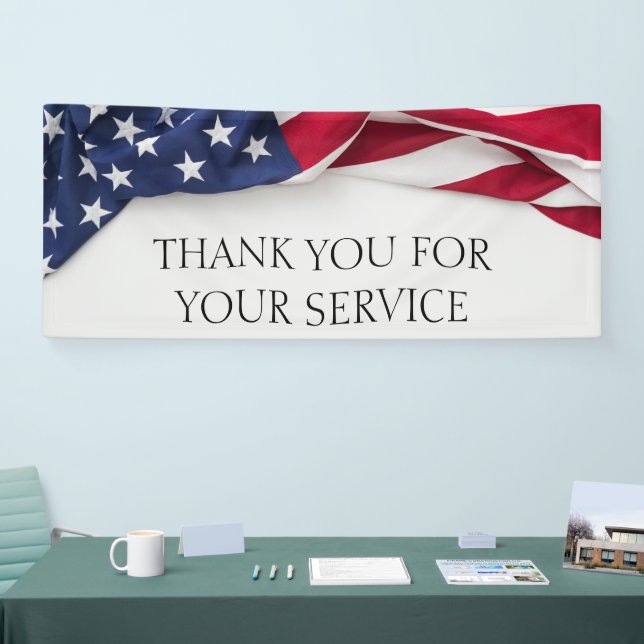 THANK YOU for your service American Flag  Banner (Tradeshow)