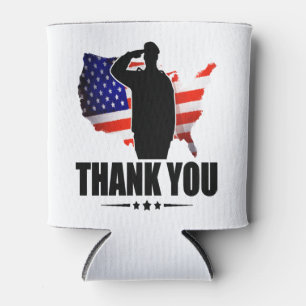 Thank You for your Service American Flag Can Cooler