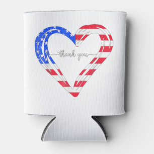 Thank You for your Service American Flag Can Cooler