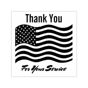 Thank you for your Service American Flag  Self-inking Stamp