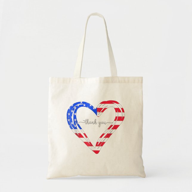 Thank You for your Service American Flag Tote Bag (Front)