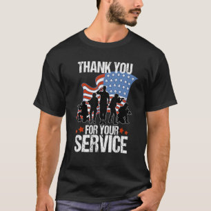 Thank You For Your Service American Flag Veterans T-Shirt