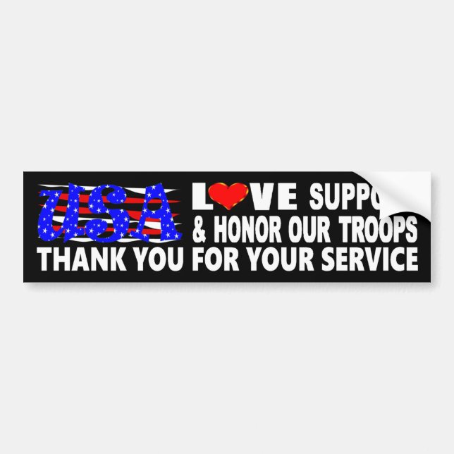 Thank You For Your Service Bumper Sticker (Front)
