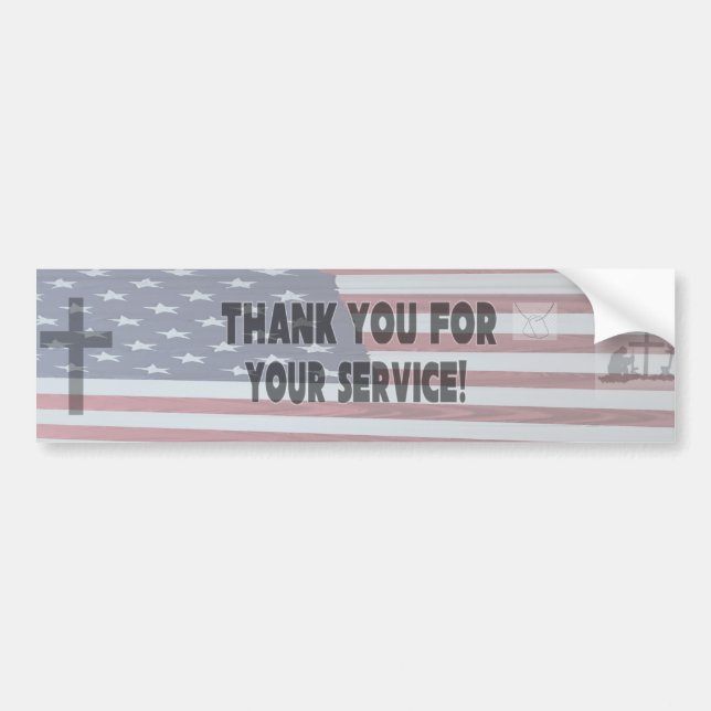 "Thank You for Your Service" Bumper Sticker (Front)