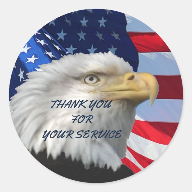 THANK YOU FOR YOUR SERVICE CLASSIC ROUND STICKER (Front)