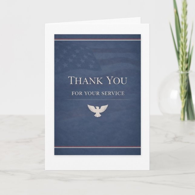 Thank You For Your Service Deepest Appreciation Card (Front)