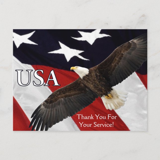 Thank You For Your Service Eagle Postcard (Front)