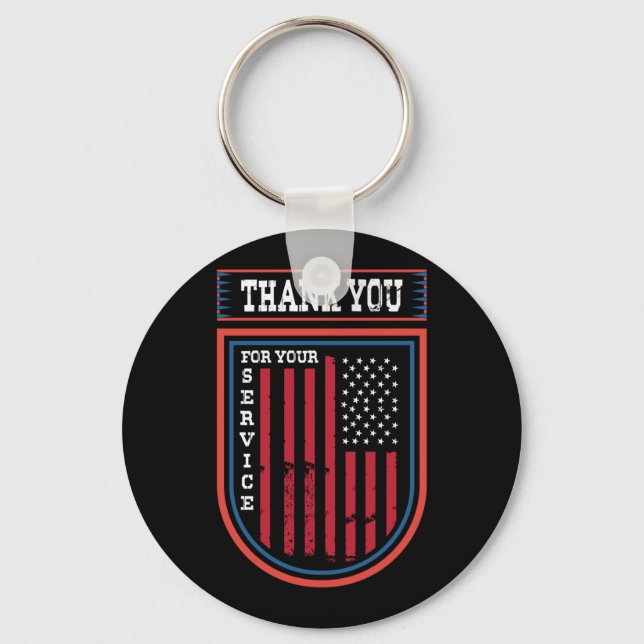 Thank You For Your Service Keychain (Front)