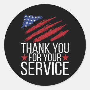 Thank You For Your Service Memorial Day American F Classic Round Sticker
