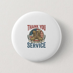 Thank You for Your Service Military Boots Shirt De 2 Inch Round Button