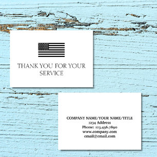 Thank You For Your Service Minimal American Flag Card