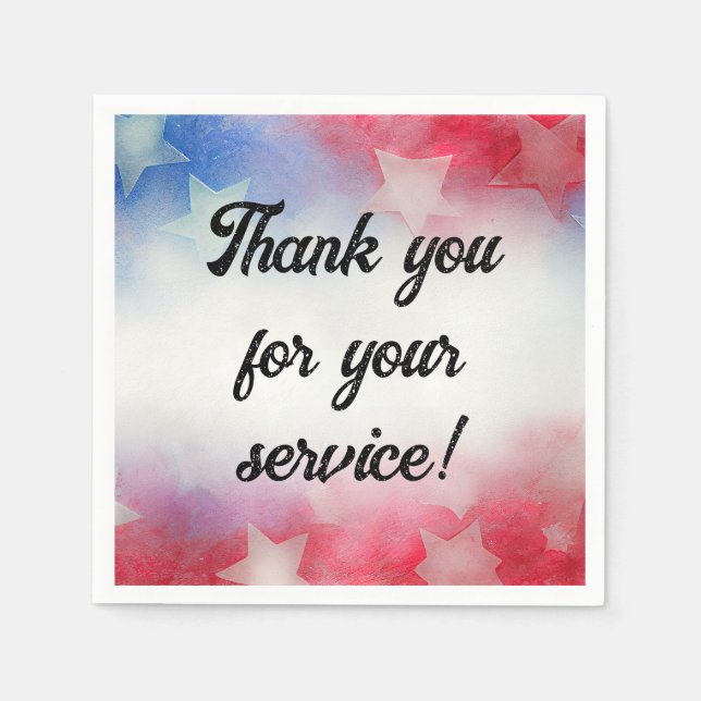 Thank you for your service napkin (Front)