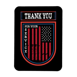 Thank You For Your Service   Patriotic Military Magnet